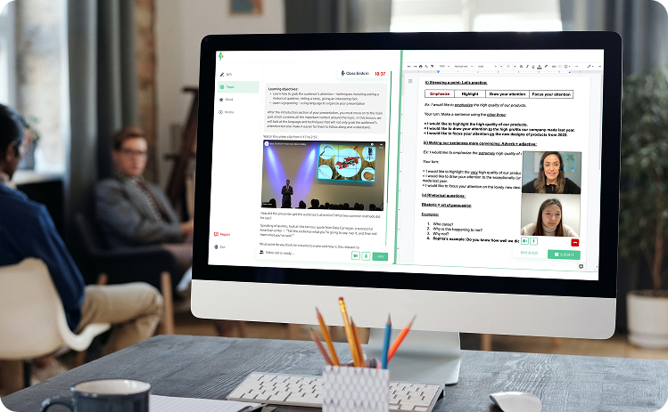 computer screen with tooti app