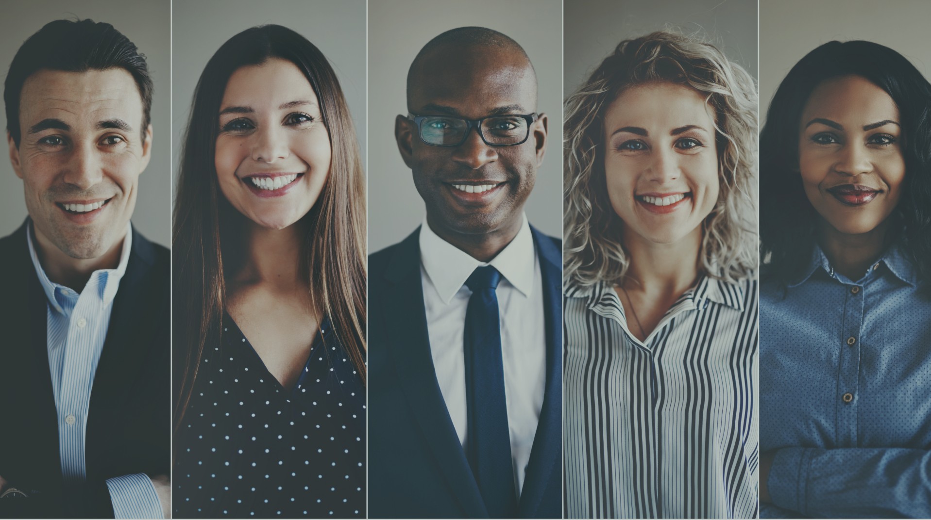 various smiling people in business attire